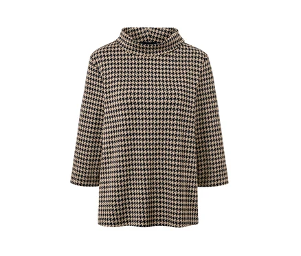 3/4 kol kazayağı desenli sweatshirt