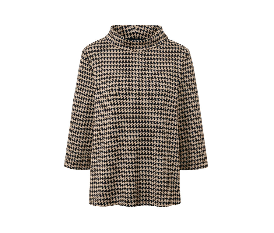 3/4 kol kazayağı desenli sweatshirt