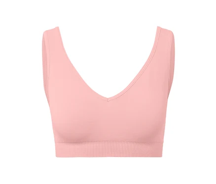 Pembe dikişsiz spor büstiyer.