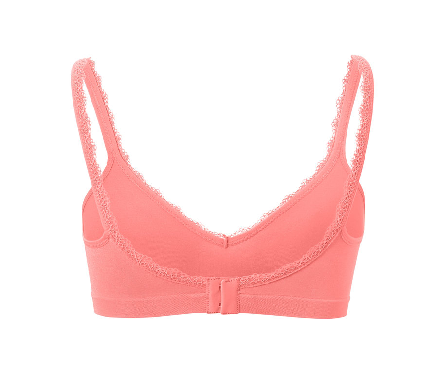 Dikişsiz, Papaya rengi Yumuşak Sütyenin arka detay görünümü.