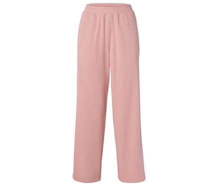 Pembe, lastikli belli eşofman altı.