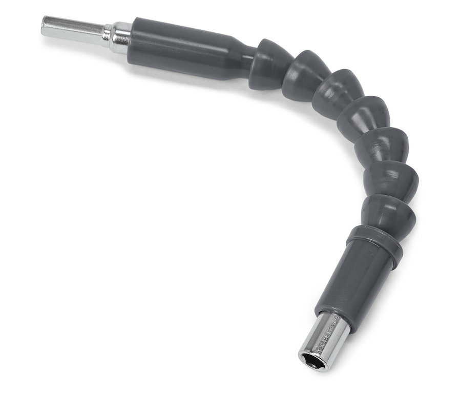 Beyaz arka planda esnek matkap ucu uzantısı.