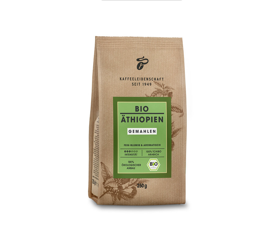 Bir paket Organik Etiyopya - 250 g öğütülmüş kahve.