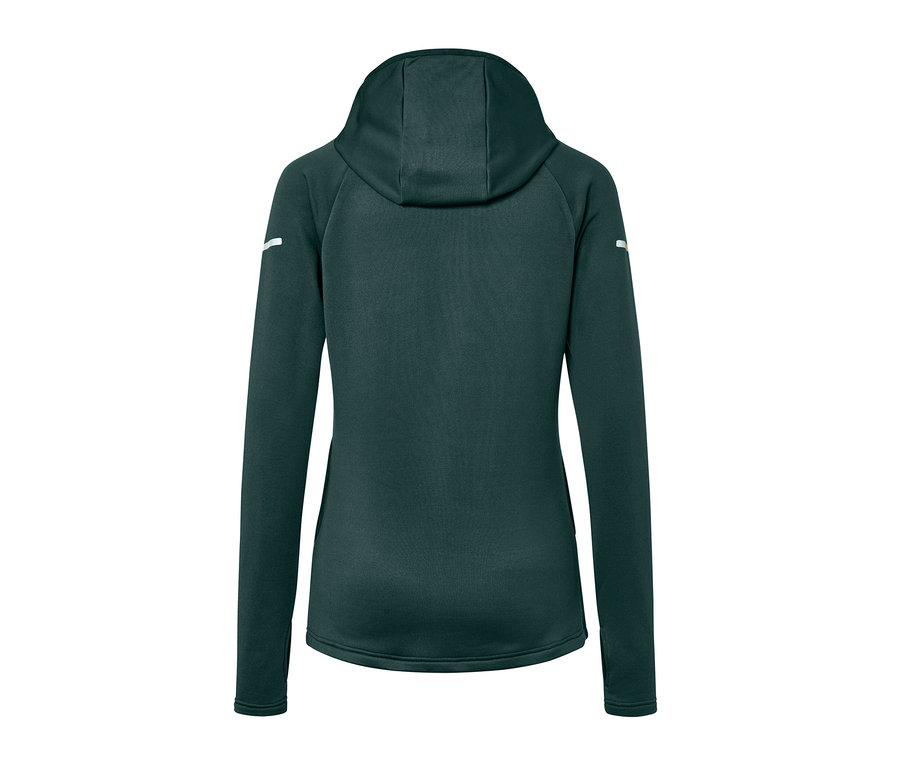 Arkadan görünüşü koyu yeşil termal ceket.