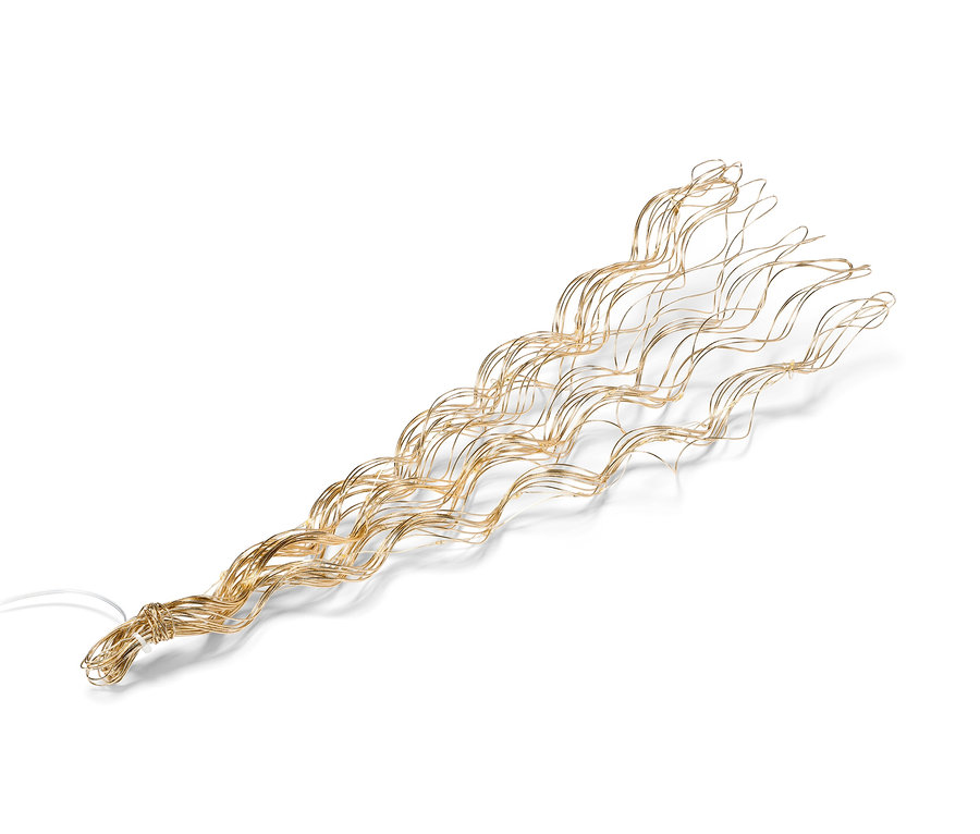 Beyaz arka planda altın rengi LED Işıklı Dal.