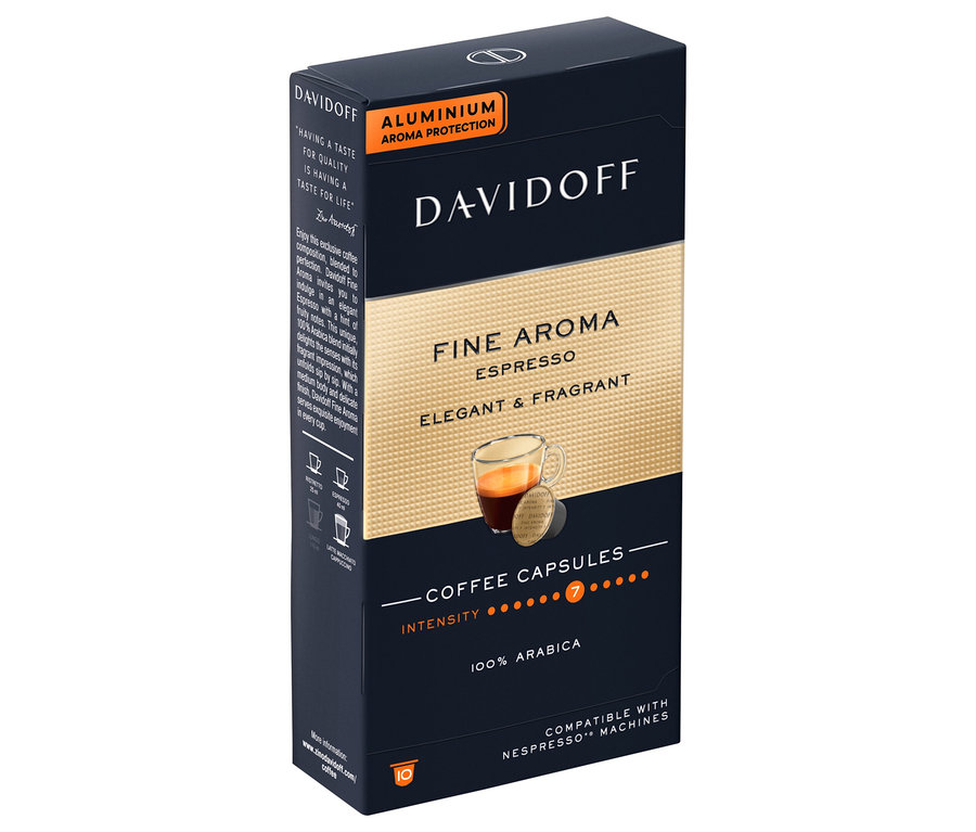 Davidoff Fine Aroma Espresso kahve kapsülleri paketi.