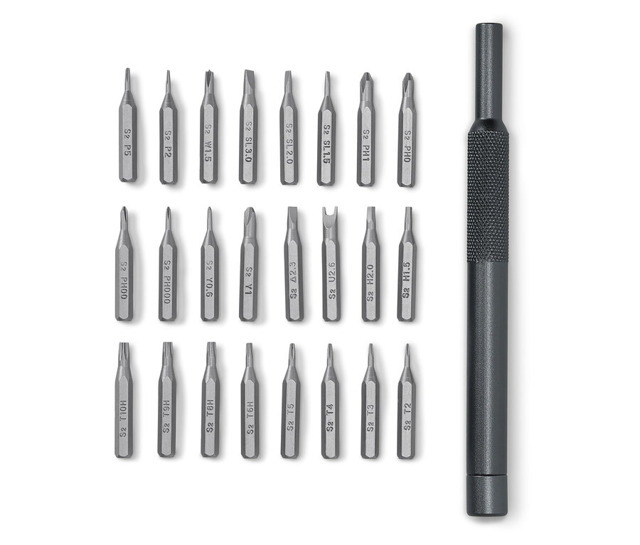 Hassas tornavida ucu seti ve sapı.