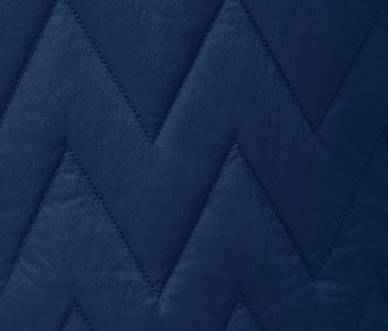 Zikzak dikişli mavi termal koşu montunun detayı.