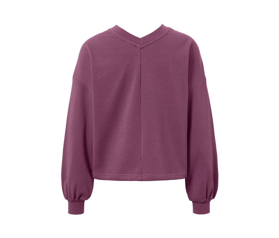 Uzun kollu mor yoga sweatshirt