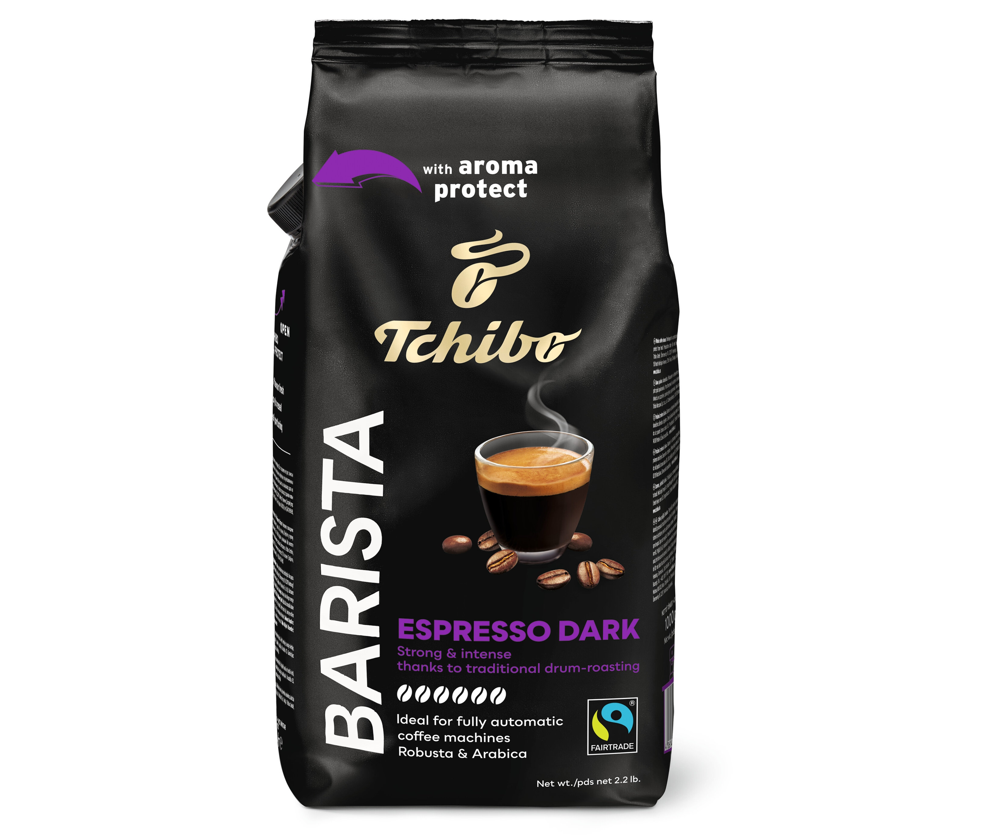 Bir paket FT TC Barista ES Dark 1000g WB INT kahve.