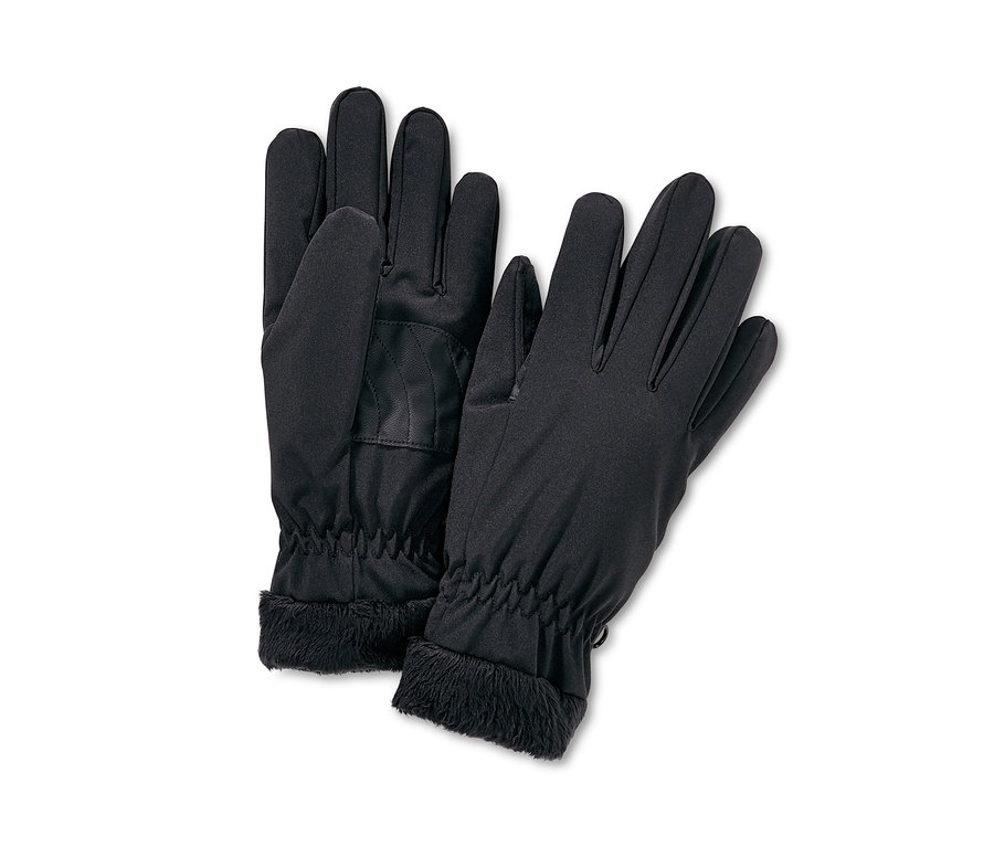 Bir çift siyah Softshell Eldiven.