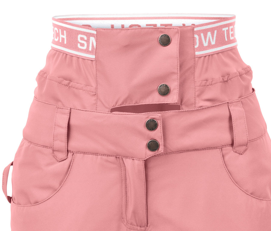 Düğmeli pembe Kayak ve Snowboard Pantolonu.