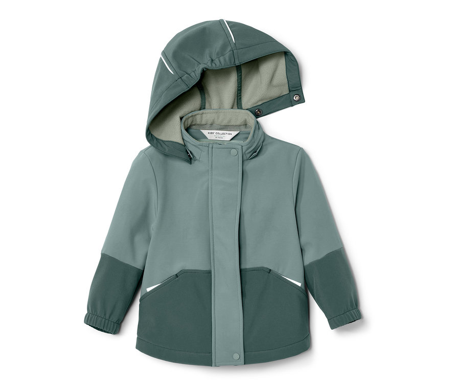 Yağmurda Renk Değiştiren Yeşil Çocuk Softshell Montu.