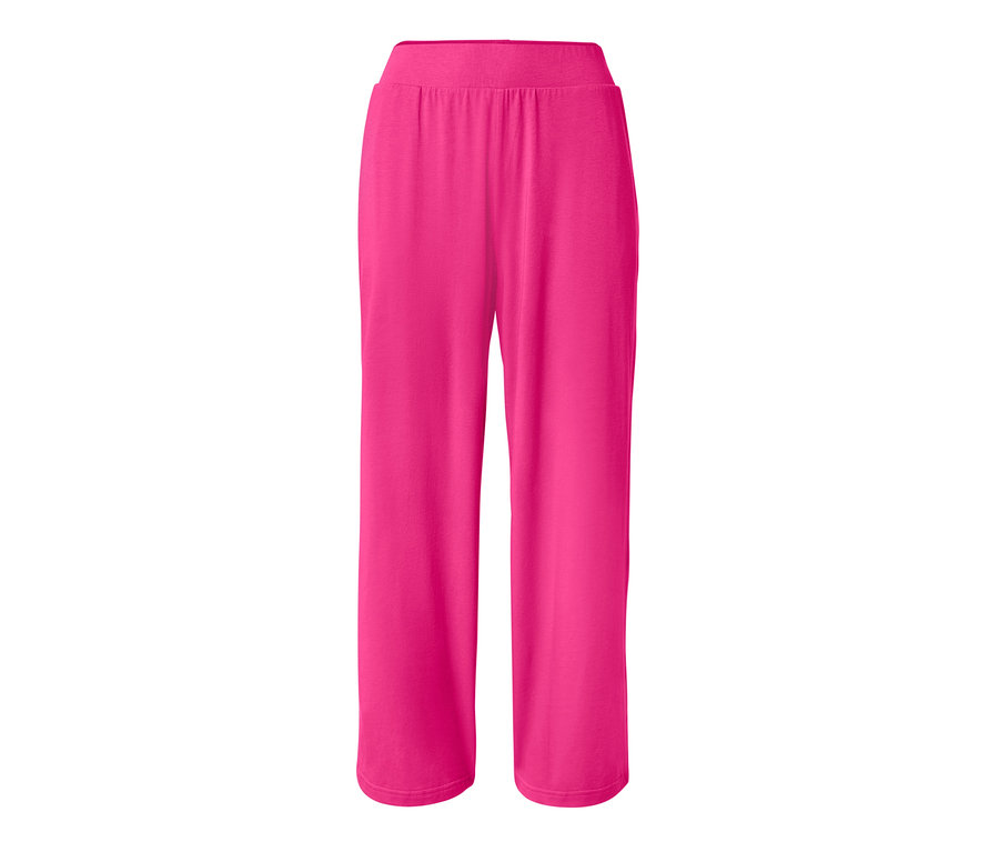Beyaz bir arka plan üzerinde pembe bir Jersey Culotte Pantolon.