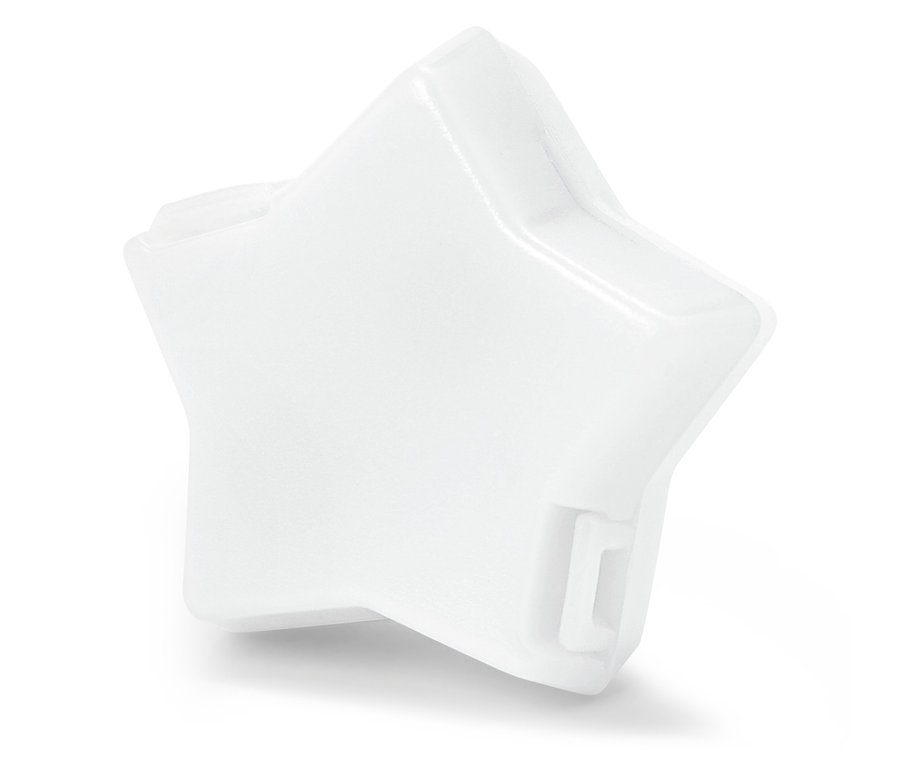 Beyaz, yıldız şeklinde kap.