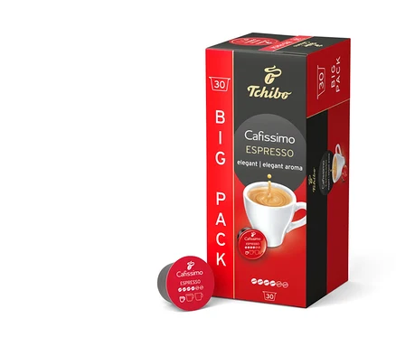 Bir paket, 30 kapsüllü Cafissimo Espresso elegant.