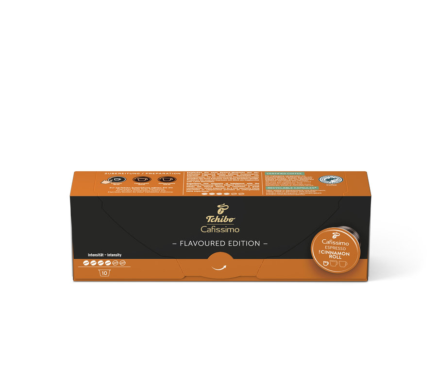 Bir paket Cafissimo Flavoured Espresso Cinamon Roll - 10 Kapseln.