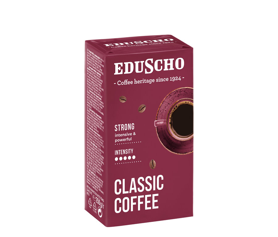 Eduscho Classic Coffee Strong, 250 g Öğütülmüş Filtre Kahve paketi.