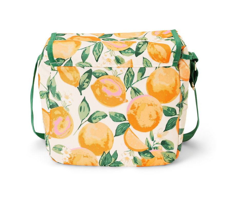 Narenciye desenli mini soğutucu çanta.