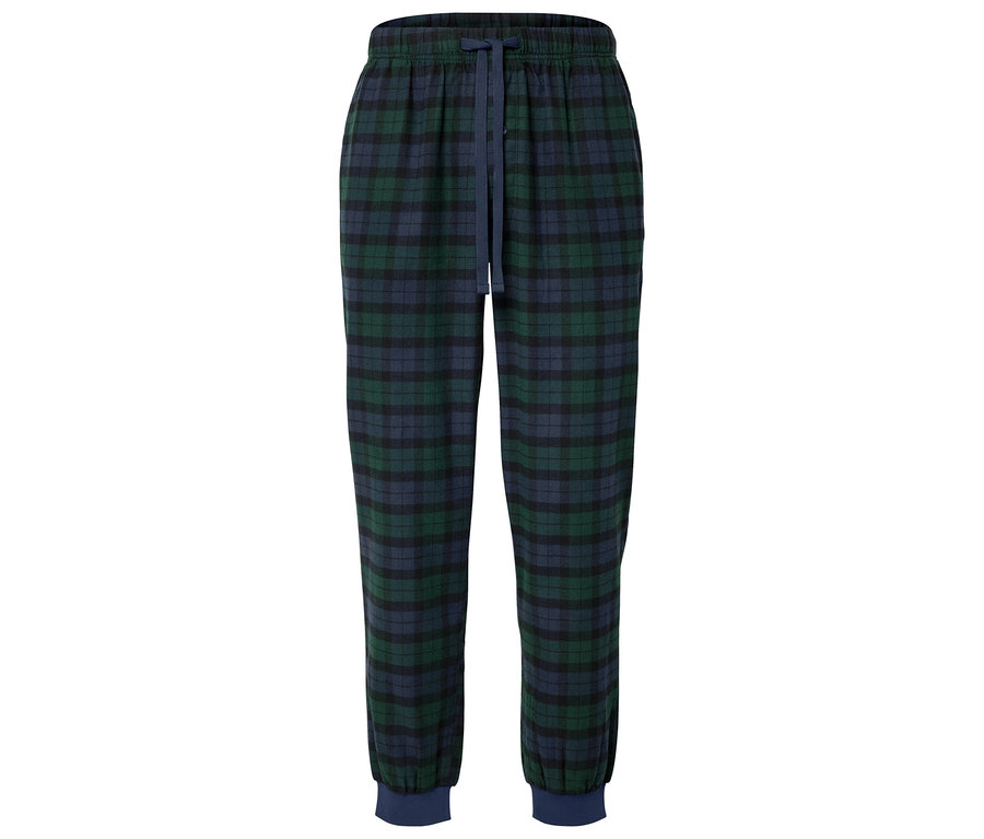 Lacivert büzgülü, ekose pijama altı.