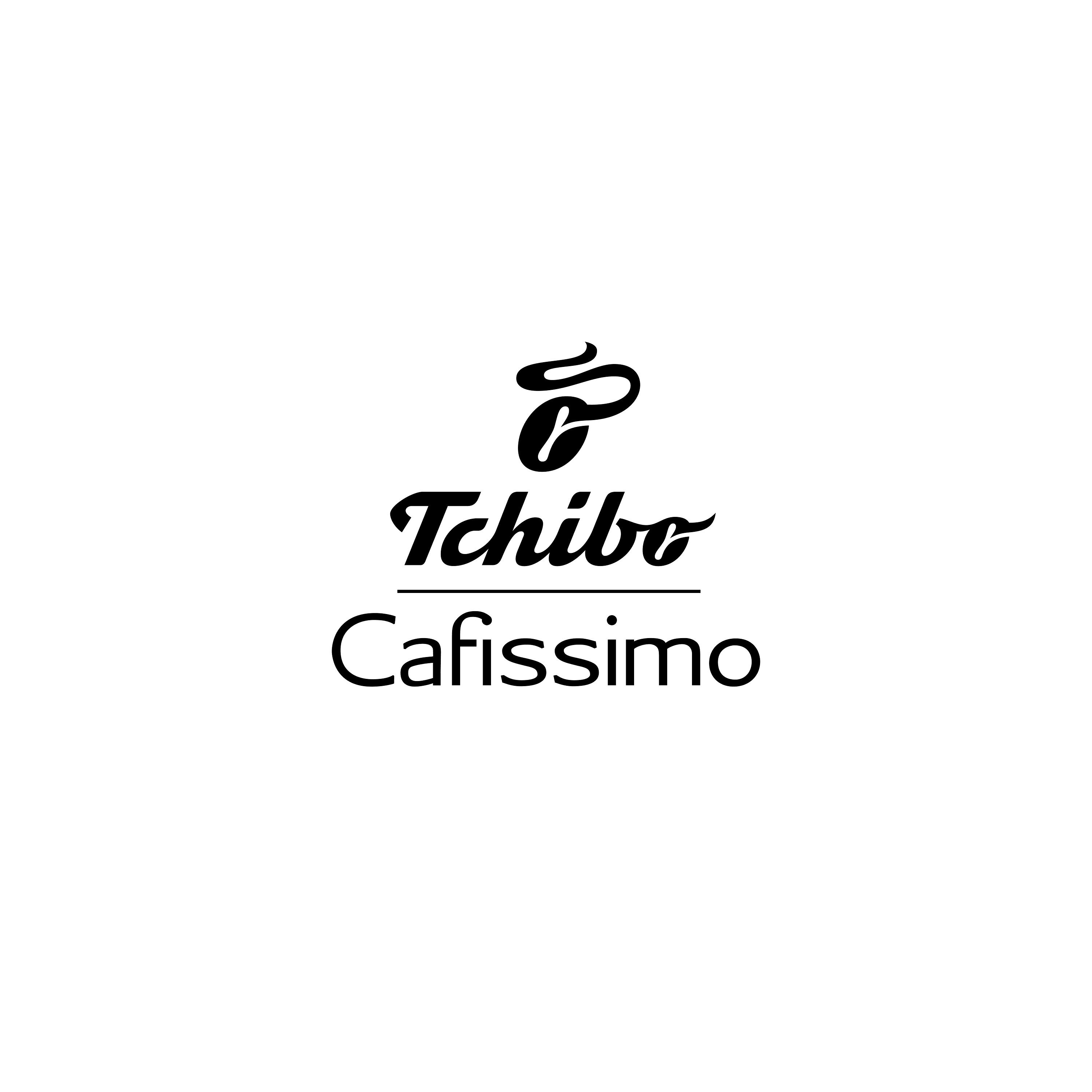 Beyaz arka plan üzerinde Tchibo Cafissimo Logosu.