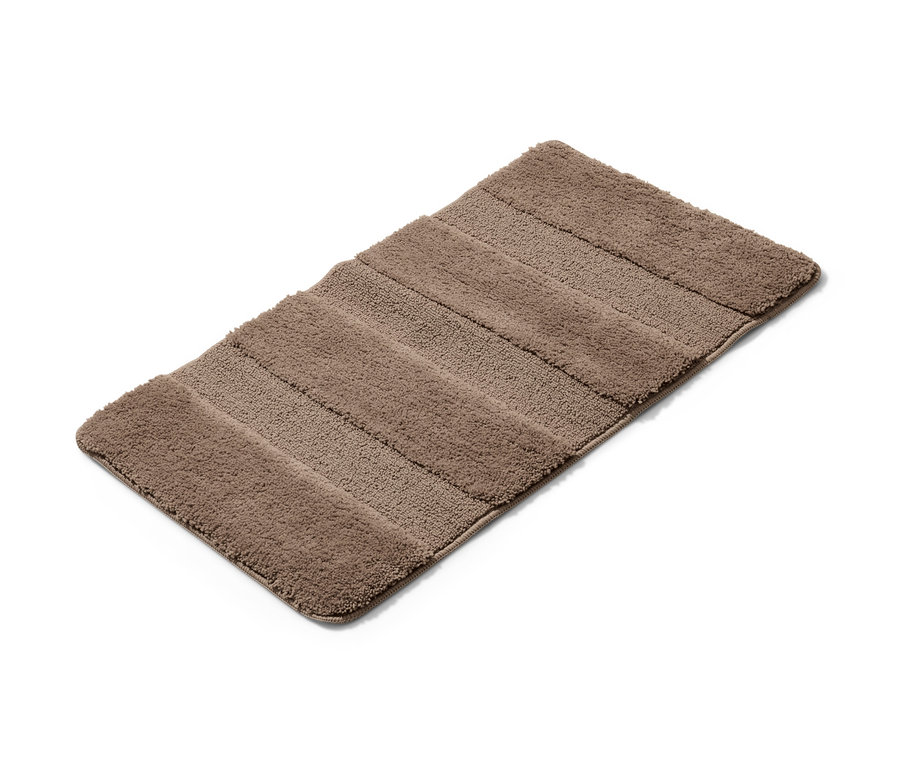 Kahverengi, yaklaşık 50 x 80 cm boyutlarında Wellness Banyo Paspası.