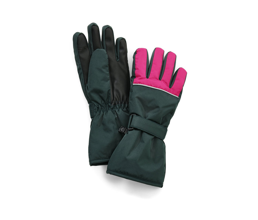 Çocuk Kayak ve Kış Eldiveni, Pembe, beyaz bir arka plan üzerinde duruyor.