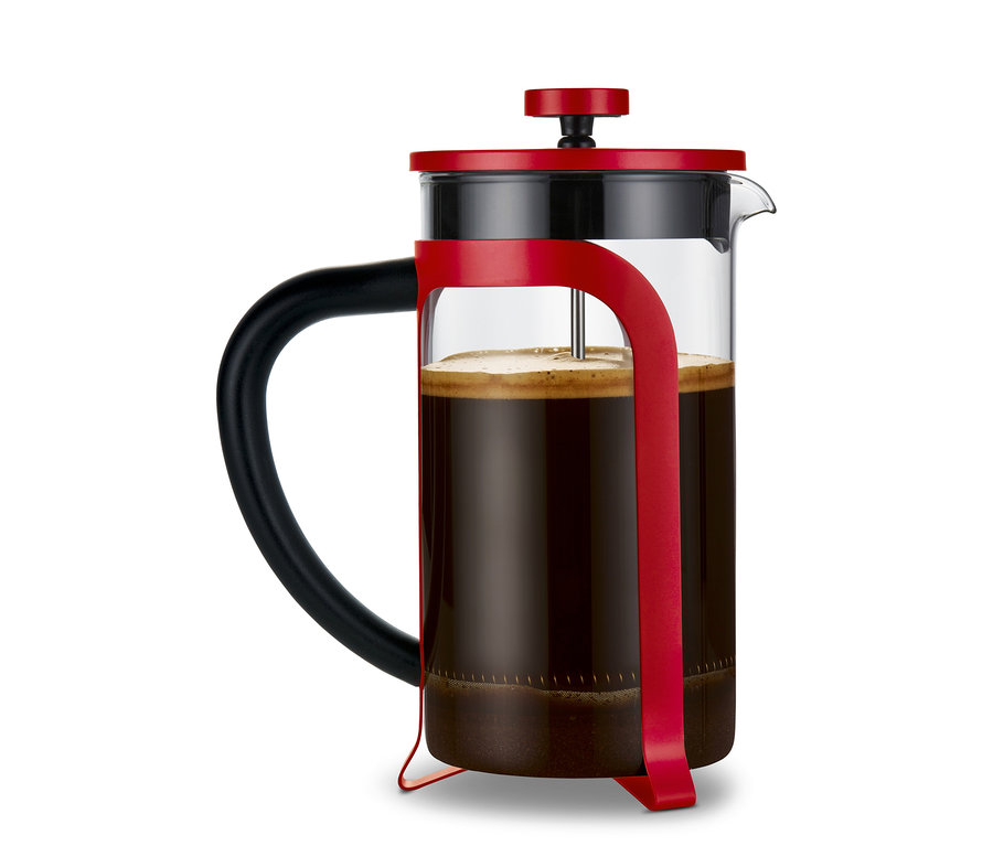 French Press 800 ml, 6 Fincan, Kırmızı