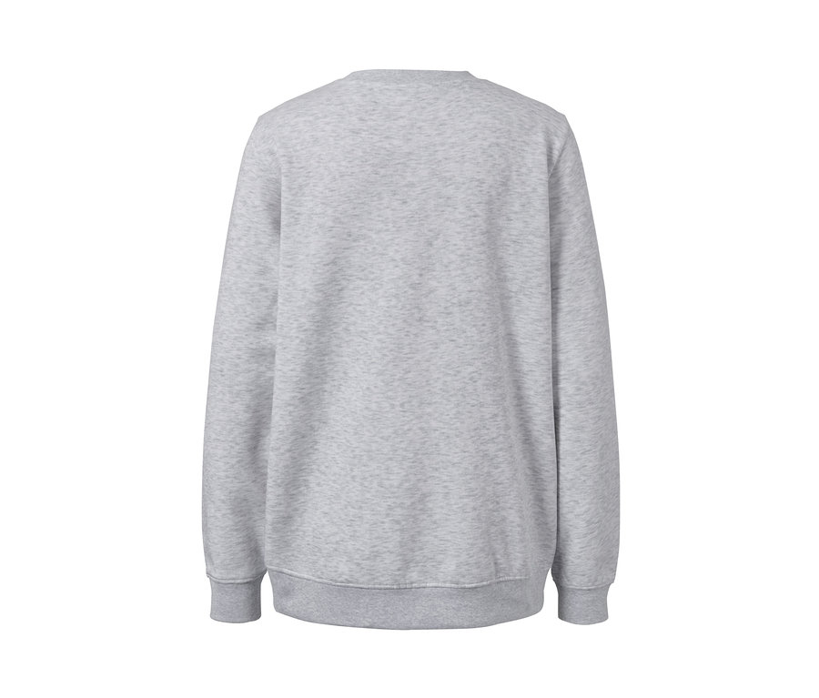 Gri sweatshirtün arka görünümü.