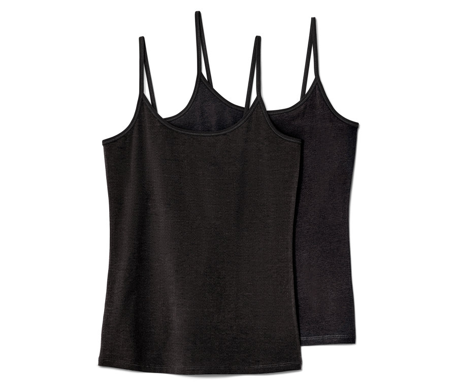 İki siyah spagetti askılı atlet.