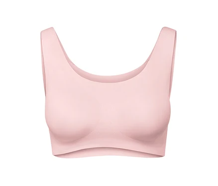 Pembe, kapamasız spor sütyeni.
