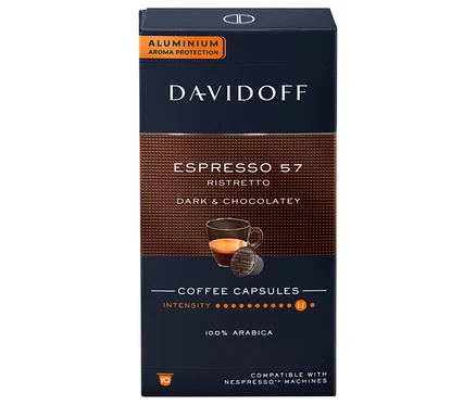 DAVIDOFF CAFÉ Espresso 57 kapsül paketi.