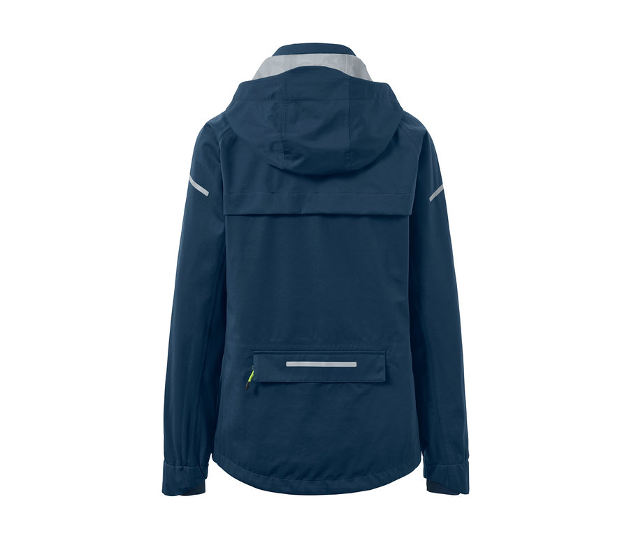 Kapüşonlu ve reflektörlü lacivert Bisiklet Yağmurluğu.