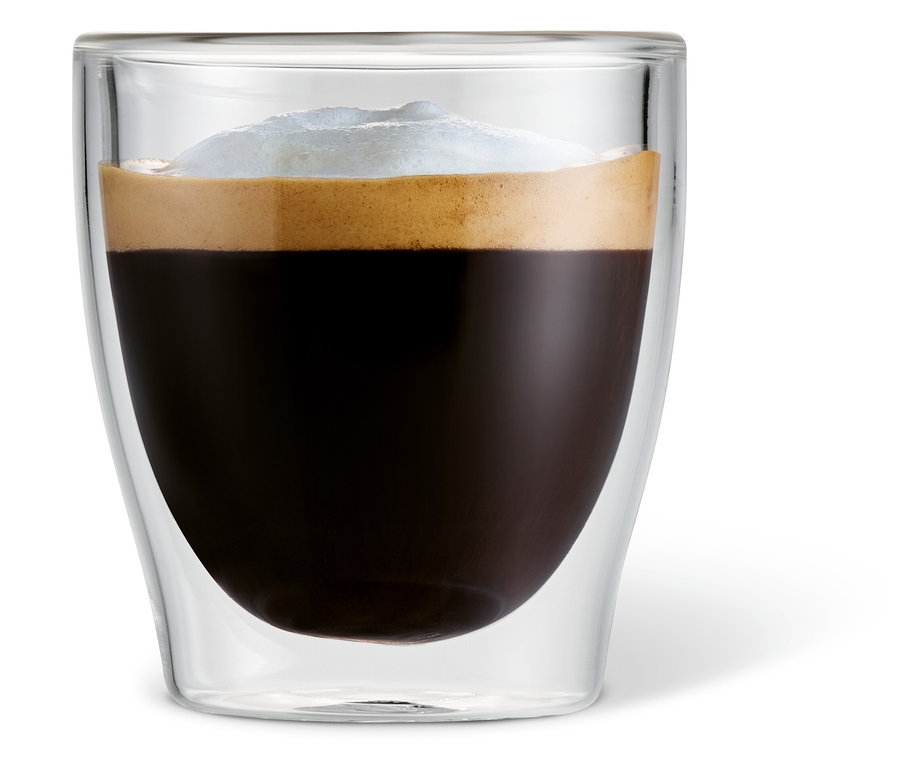 2 adet çift cidarlı bardakta espresso.