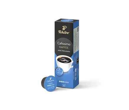 Bir kutu Coffee Fine Aroma Kapsül Filtre Kahve - 10 Kapsül, tek bir kapsülün yanında duruyor.