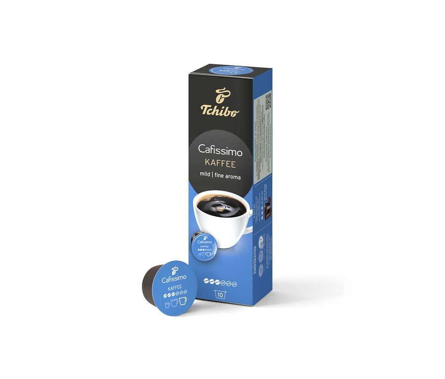 Bir kutu Coffee Fine Aroma Kapsül Filtre Kahve - 10 Kapsül, tek bir kapsülün yanında duruyor.