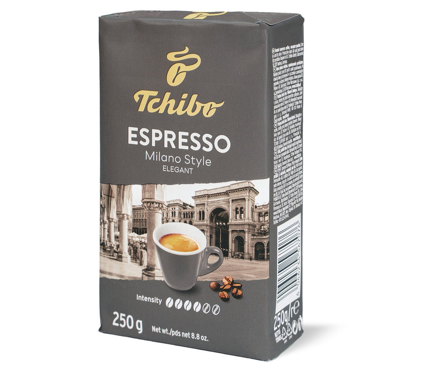 Tchibo Espresso Milano Style 250g Öğütülmüş Kahve paketi.
