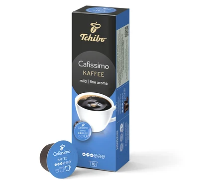 Bir kutu Coffee Fine Aroma Kapsül Filtre Kahve - 10 Kapsül, tek bir kapsülün yanında duruyor.