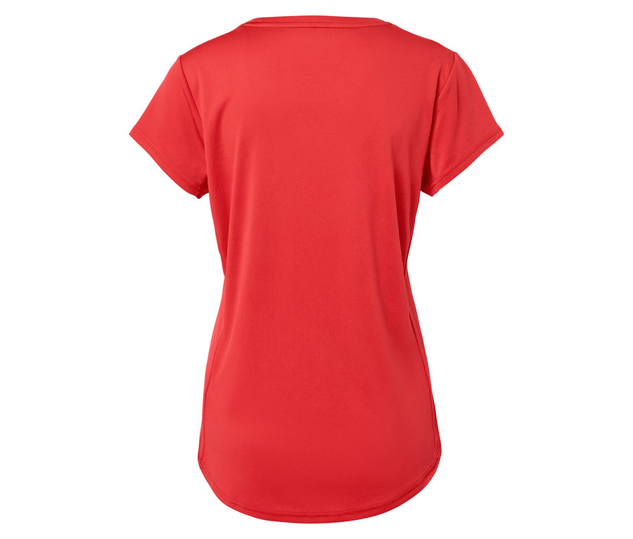 Kırmızı kısa kollu tişörtün arka detay görünümü.