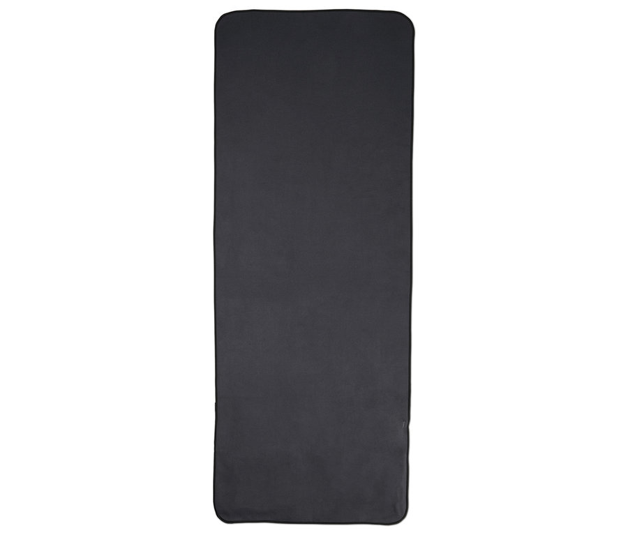 Siyah bir egzersiz matı.