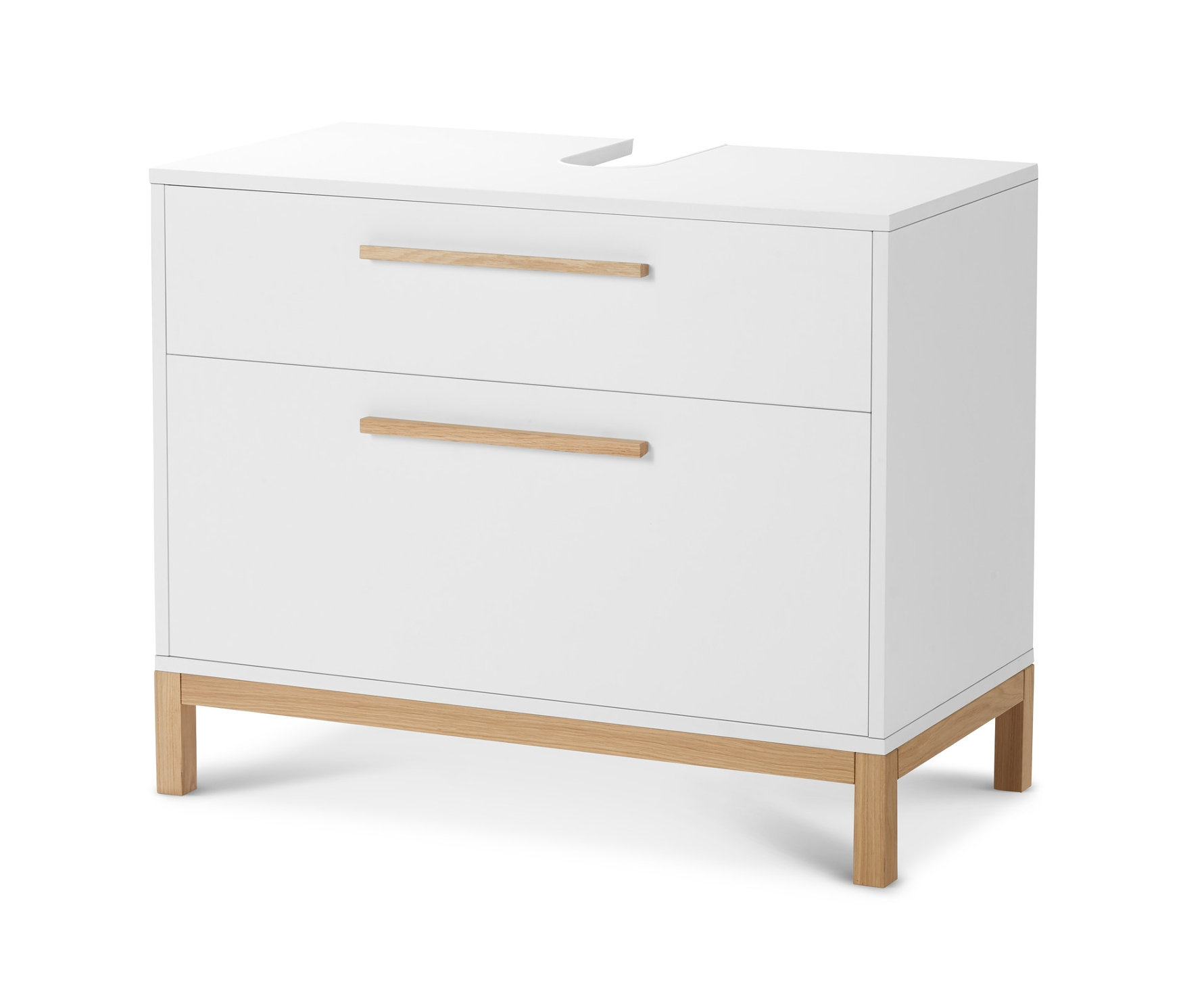 Beyaz »Eklund« 2 Çekmeceli Lavabo Dolabı.