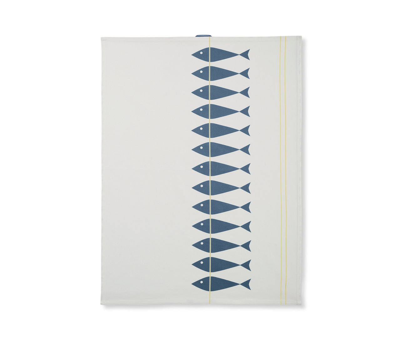 Mavi balık desenli beyaz bulaşık bezi. Bulaşık Bezi.