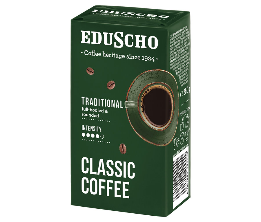 Eduscho Classic Coffee Traditional, 250 g Öğütülmüş Filtre Kahve paketi.