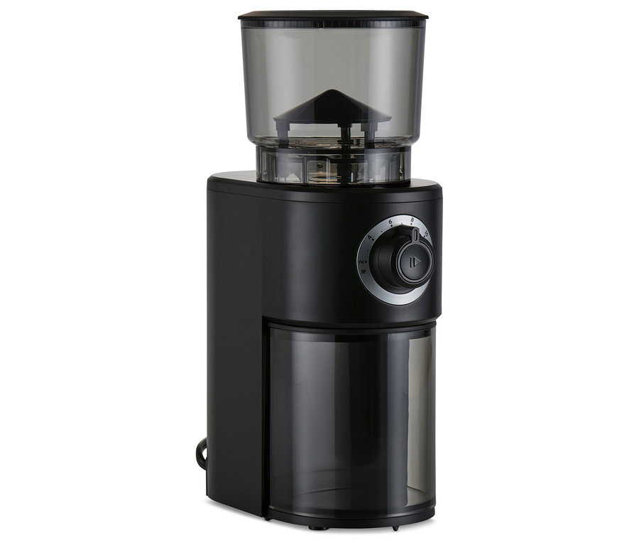 Siyah, elektrikli kahve değirmeni.