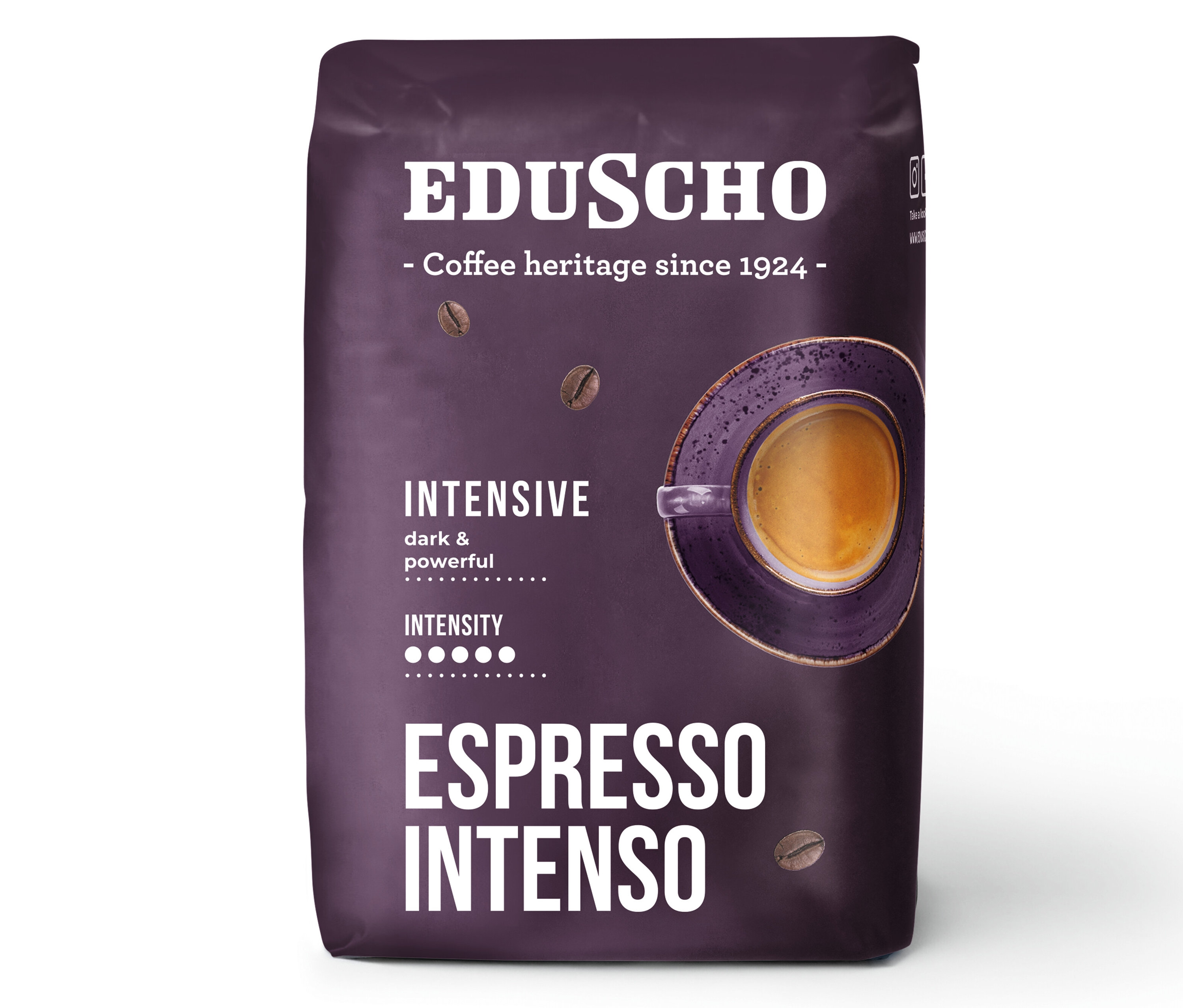 Bir paket Eduscho Espresso Intenso - 500 g Çekirdek Kahve.