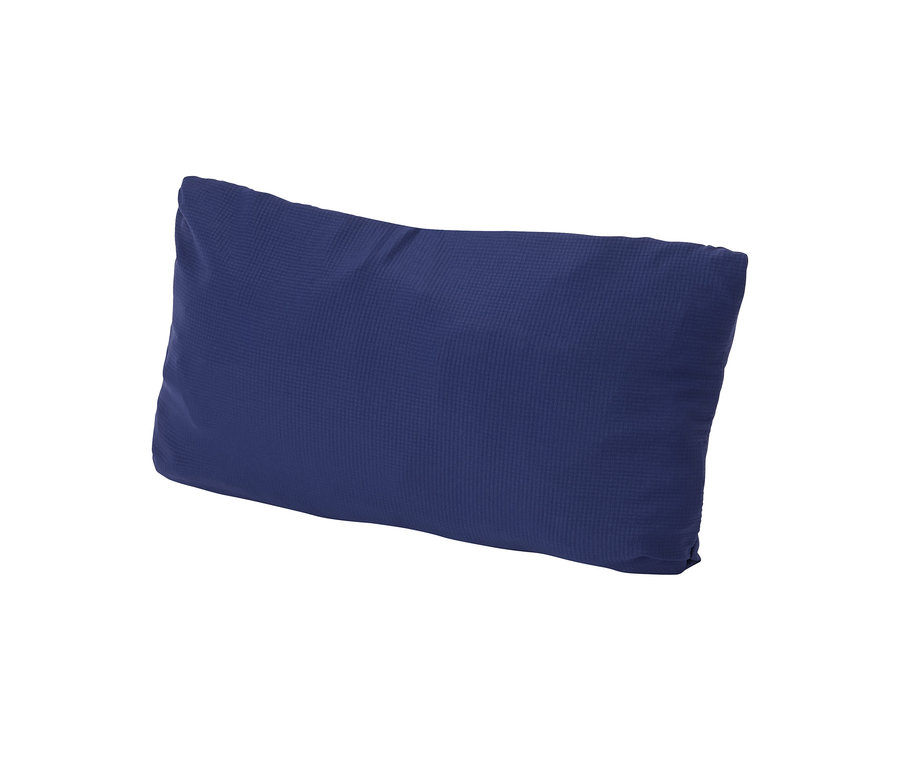 Katlanmış, mavi renkli »packable« fonksiyonel yelek.