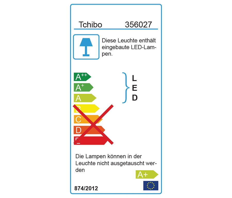 Ayaklı LED Outdoor Lamba enerji etiketi.