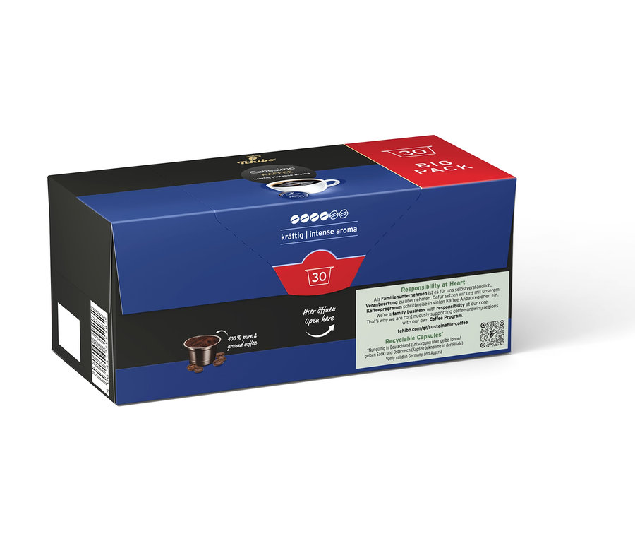 Bir paket Cafissimo Kaffee kräftig - 120 kapsül.