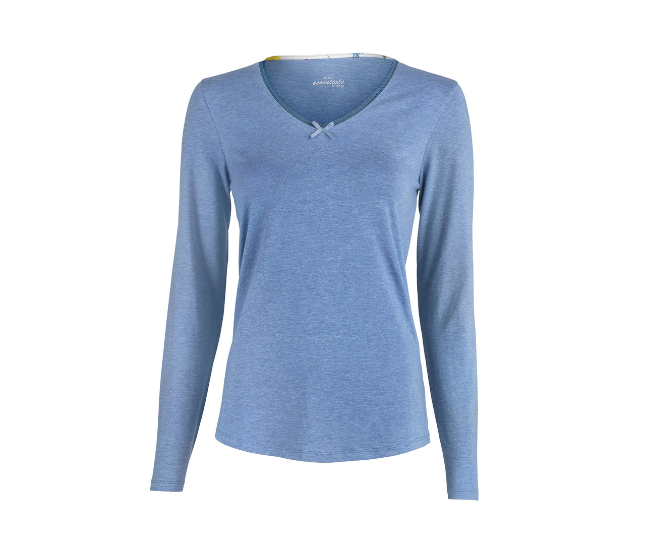 Uzun kollu mavi pijama.