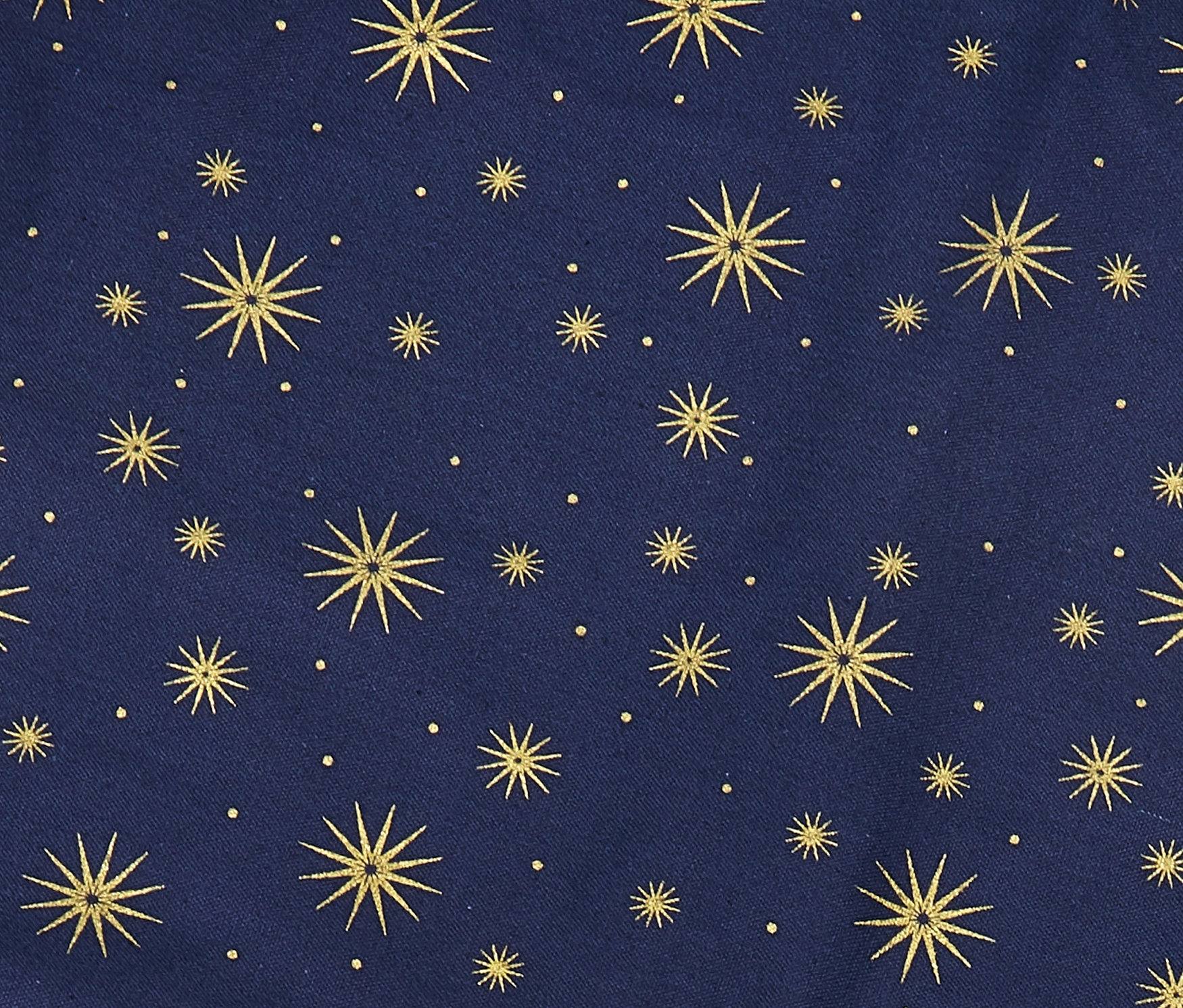 Lacivert zemin üzerine altın rengi yıldız ve nokta desenli LED Çam Ağacı Örtüsü 